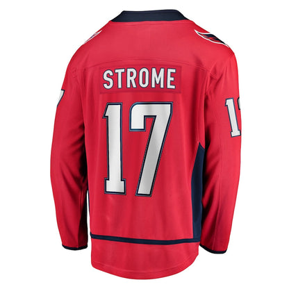 W.Capitals #17 Dylan Strome Fanatics Branded Home Breakaway Player Jersey  Red Stitched American Hockey Jerseys - Main View