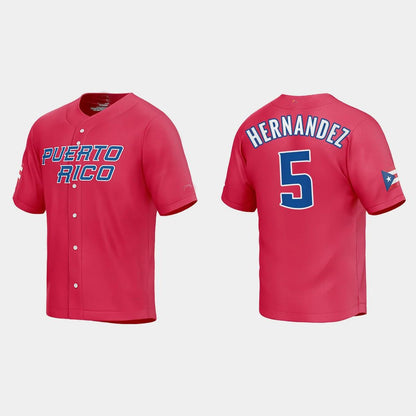 #5 ENRIQUE HERNANDEZ WORLD BASEBALL CLASSIC 2023 WORLD BASEBALL CLASSIC JERSEY ¨C RED Stitches Baseball Jerseys - Main View