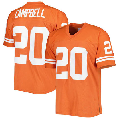 T.Longhorns #20 Earl Campbell Mitchell & Ness Authentic Jersey Texas Orange Stitched American College Jerseys - Main View