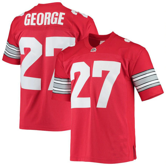 O.State Buckeyes #27 Eddie George Mitchell & Ness 1995 Authentic Throwback Legacy Jersey  Scarlet Football Jersey Stitched American College Jerseys - Main View