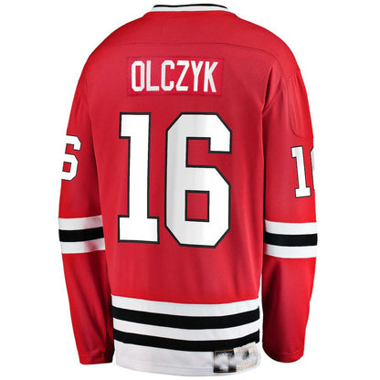 C.Blackhawks #16 Eddie Olczyk Fanatics Branded Premier Breakaway Retired Player Jersey Red Stitched American Hockey Jerseys - Main View