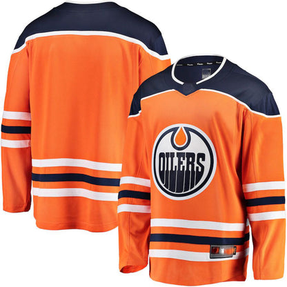 E.Oilers Home Fanatics Branded Breakaway Home Jersey Orange Stitched American Hockey Jerseys - Main View