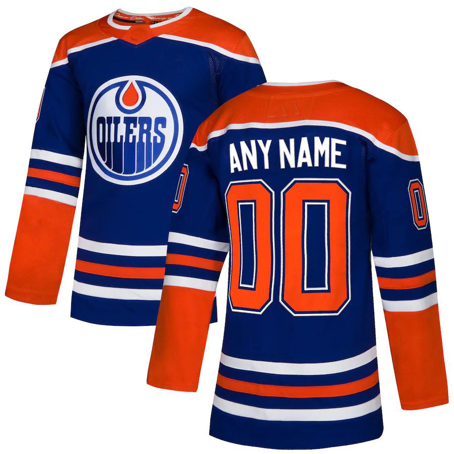 Custom E.Oilers Alternate Authentic Jersey  Royal Stitched American Hockey Jerseys - Main View