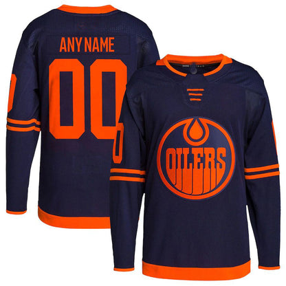 Custom E.Oilers Alternate Primegreen Authentic Pro Jersey Navy Stitched American Hockey Jerseys - Main View