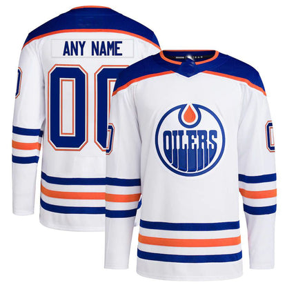 Custom E.Oilers Away Primegreen Authentic Pro  White Stitched American Hockey Jerseys - Main View