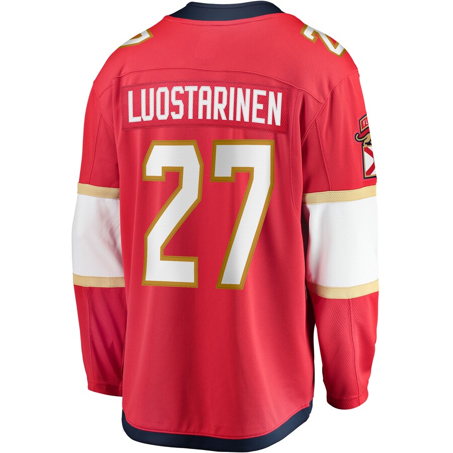 F.Panthers #27 Eetu Luostarinen Fanatics Branded Home Breakaway Player Jersey  Red Stitched American Hockey Jerseys - Main View