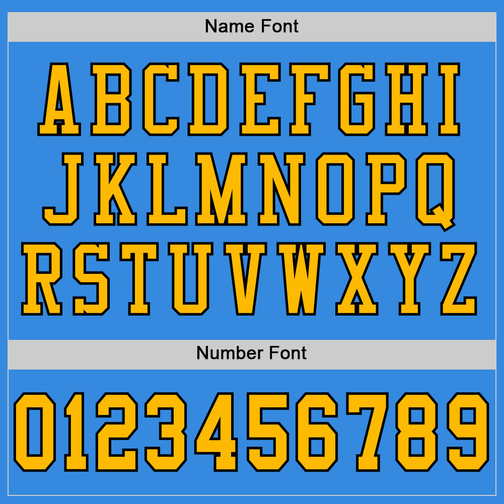 Custom Powder Blue Gold-Black Mesh Authentic Football Jersey view 4