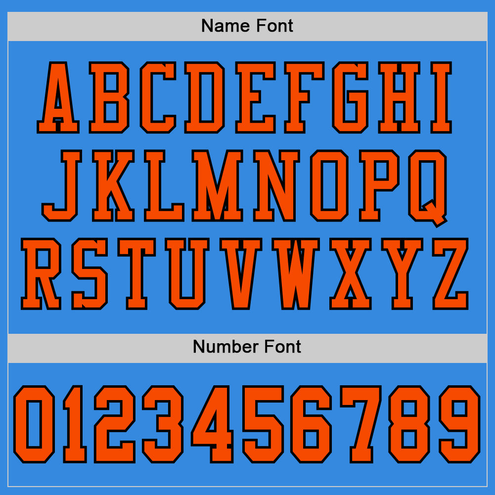 Custom Powder Blue Orange-Black Mesh Authentic Football Jersey view 4