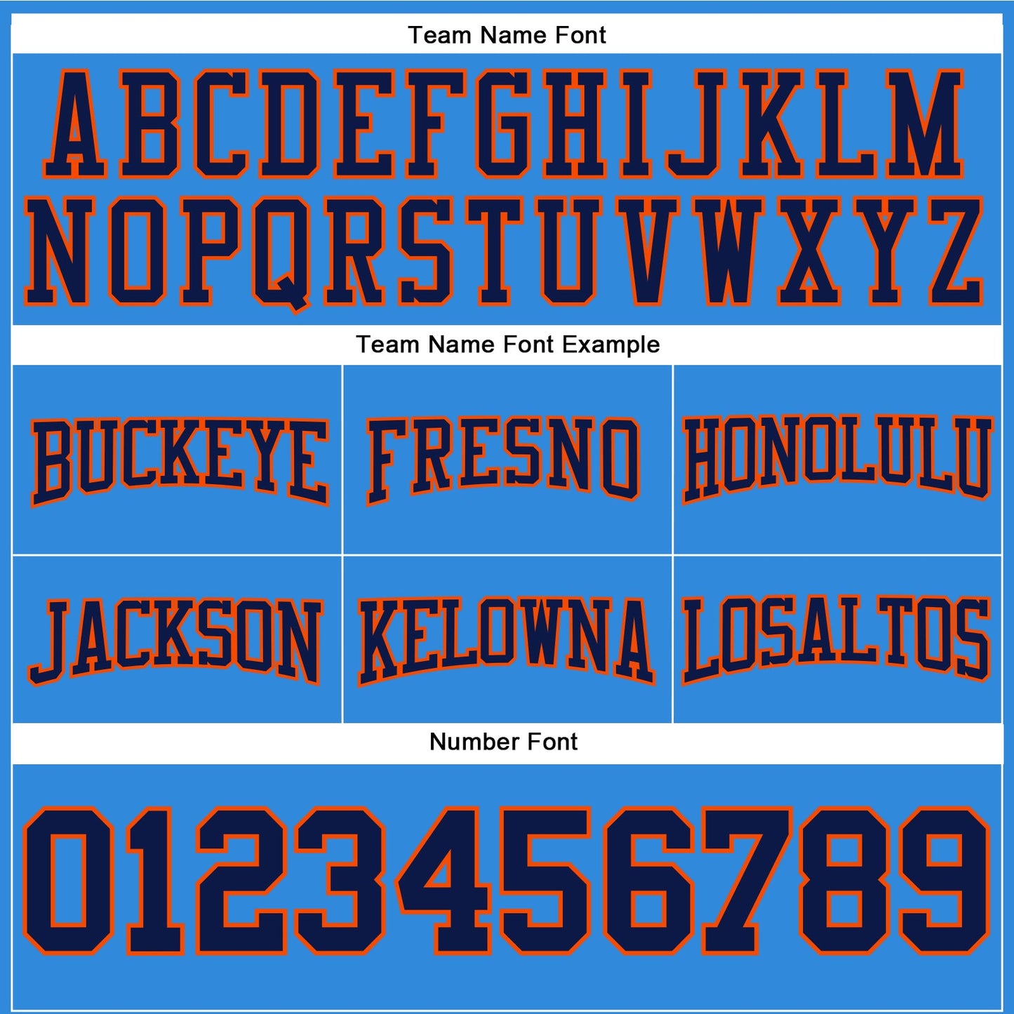 Custom Stitched Powder Blue Navy-Orange Football Pullover Sweatshirt Hoodie view 3