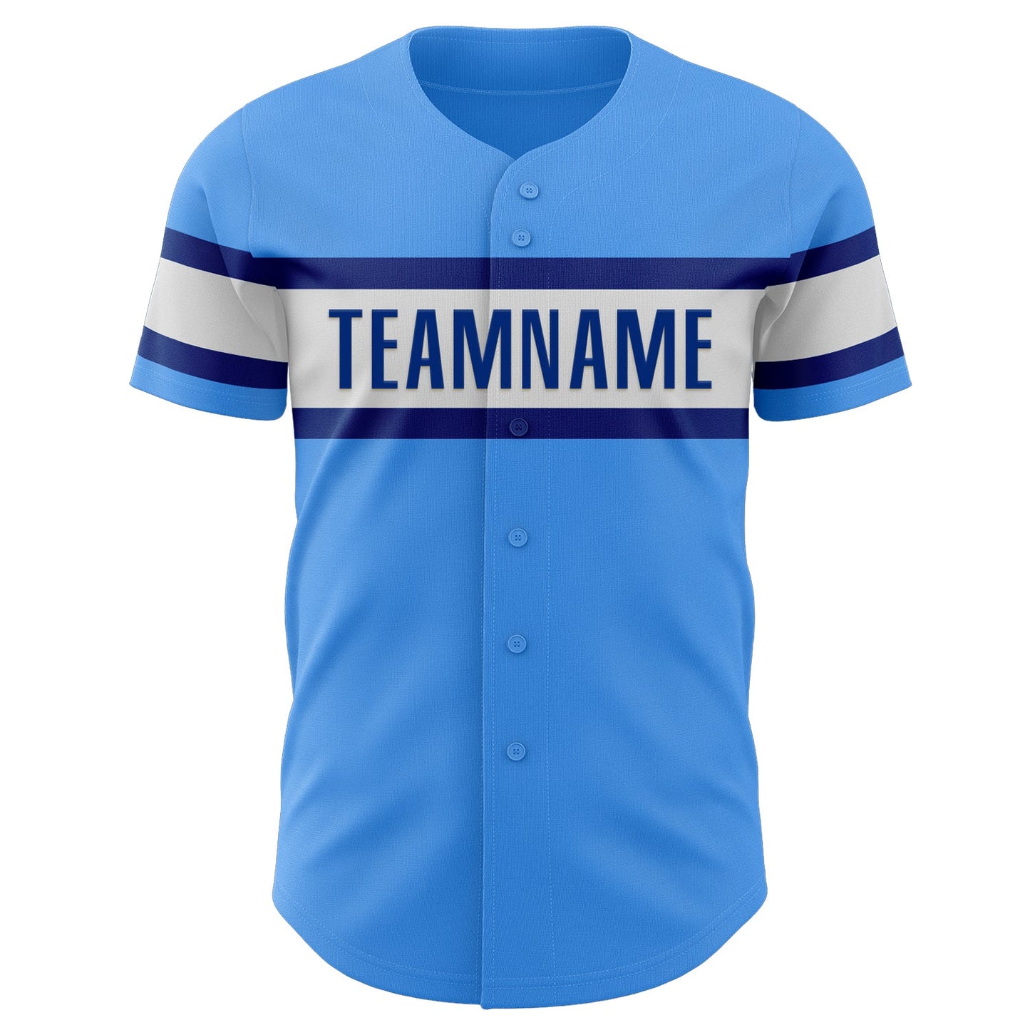 Custom Electric Blue White-Royal Authentic Baseball Jersey view 2