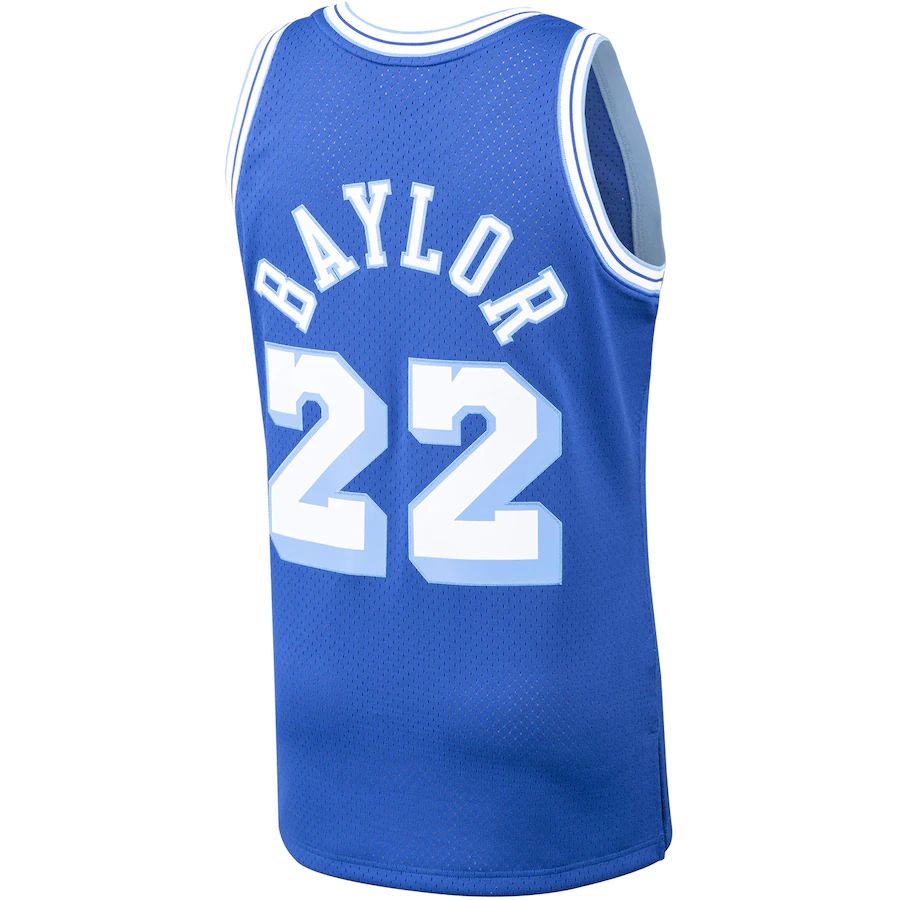 LA.Lakers #22 Elgin Baylor Mitchell & Ness 1960-61 Hardwood Classics Swingman Player Jersey Royal Stitched American Basketball Jersey - Main View