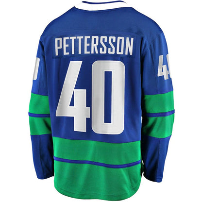 V.Canucks #40 Elias Pettersson Fanatics Branded 2019-20 Alternate Premier Breakaway Player Jersey Blue Stitched American Hockey Jerseys - Main View