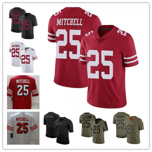 Men's #25 Elijah Mitchell SF.49ers Limited Stitched Jerseys - Main View
