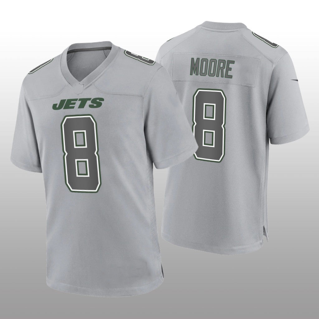 NY.Jets #8 Elijah Moore Gray Game Atmosphere Jersey Stitched American Football Jerseys - Main View