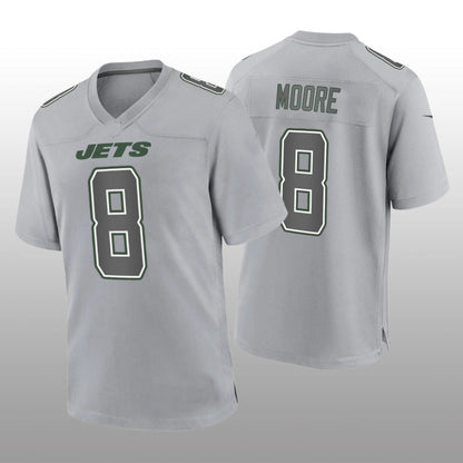 NY.Jets #8 Elijah Moore Gray Game Atmosphere Jersey Stitched American Football Jerseys - Main View