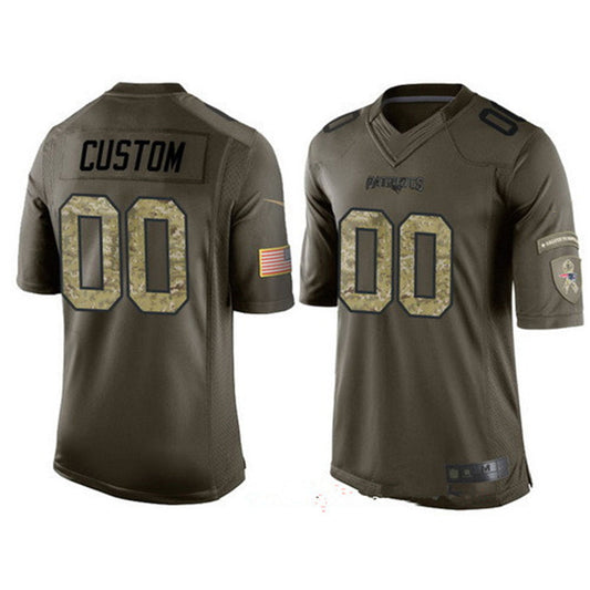 Custom NE.Patriots Olive Camo Salute To Service Veterans Day Limited Jersey Stitched American Football Jerseys - Main View