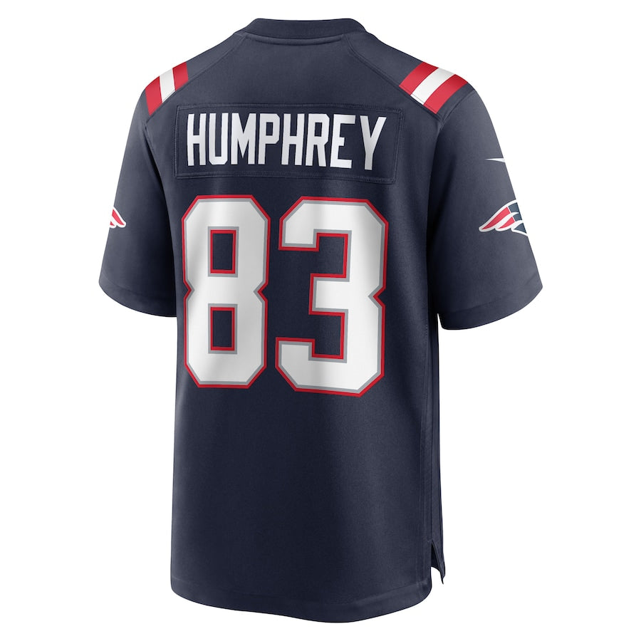 NE.Patriots #83 Lil'Jordan Humphrey Navy Game Player Jersey Stitched American Football Jerseys - Main View