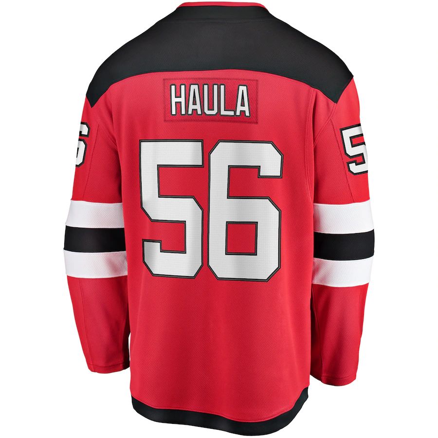 NJ.Devils #56 Erik Haula Fanatics Branded Home Breakaway Player Jersey Red Stitched American Hockey Jerseys - Main View