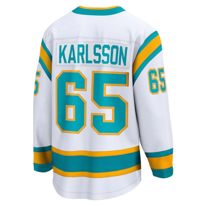 SJ.Sharks #65 Erik Karlsson Fanatics Branded Special Edition 2.0 Breakaway Player Jersey White Stitched American Hockey Jerseys - Main View