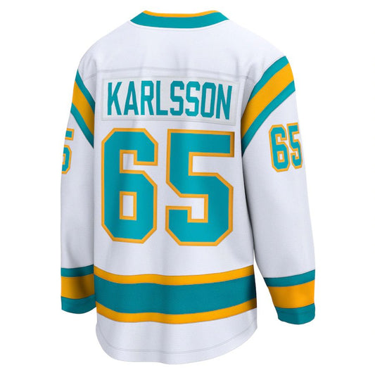 SJ.Sharks #65 Erik Karlsson Fanatics Branded Special Edition 2.0 Breakaway Player Jersey White Stitched American Hockey Jerseys - Main View