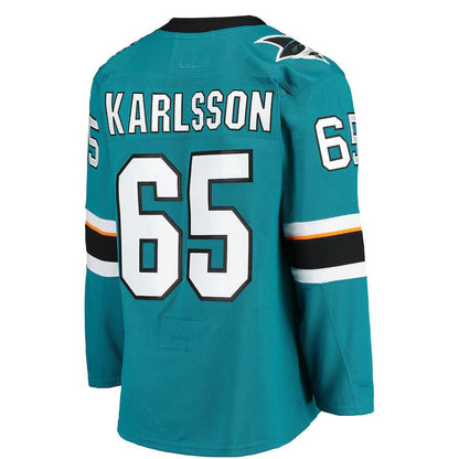 SJ.Sharks #65 Erik Karlsson Home Authentic Team Player Jersey Teal Stitched American Hockey Jerseys - Main View