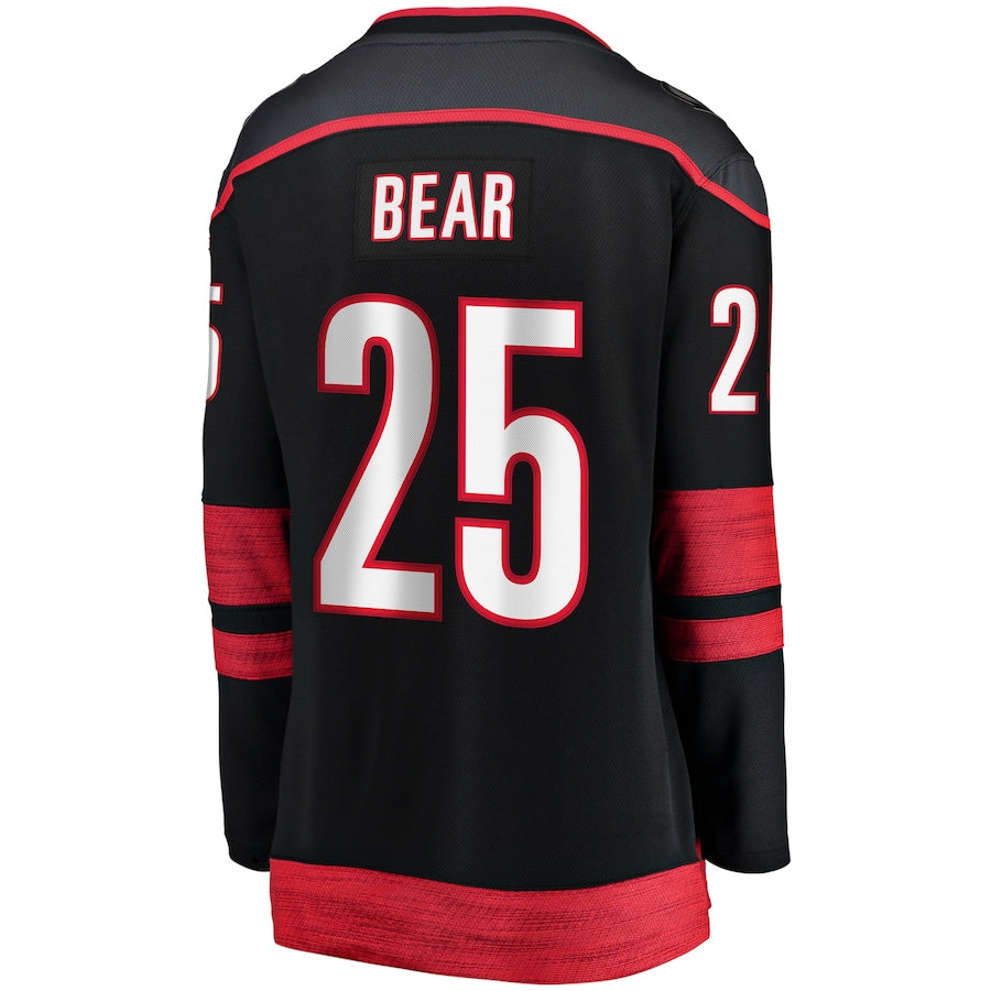 C.Hurricanes #25 Ethan Bear Fanatics Branded Home Breakaway Player Jersey Black Stitched American Hockey Jerseys - Main View
