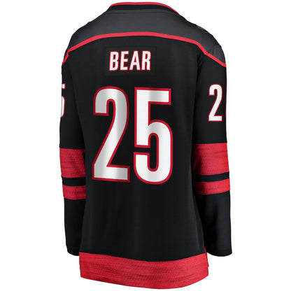 C.Hurricanes #25 Ethan Bear Fanatics Branded Home Breakaway Player Jersey Black Stitched American Hockey Jerseys - Main View