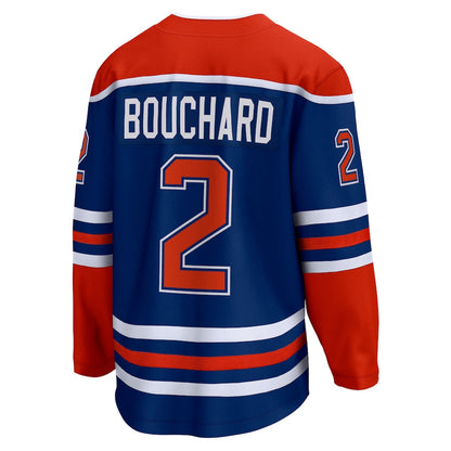 E.Oilers #2 Evan Bouchard Fanatics Branded Home Breakaway Player Jersey Royal Stitched American Hockey Jerseys - Main View