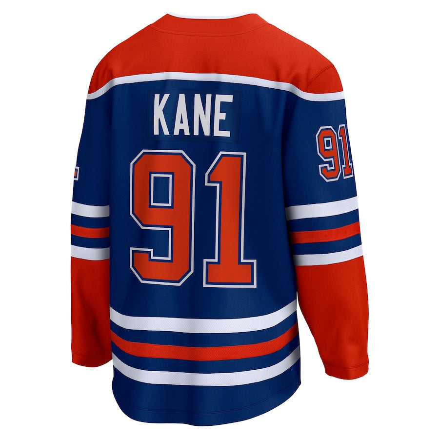 E.Oilers #91 Evander Kane Fanatics Branded Home Breakaway Player Jersey Royal Stitched American Hockey Jerseys - Main View