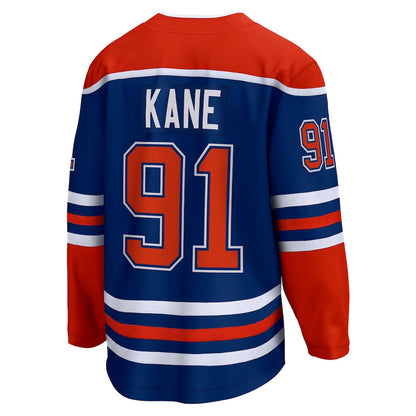 E.Oilers #91 Evander Kane Fanatics Branded Home Breakaway Player Jersey Royal Stitched American Hockey Jerseys - Main View