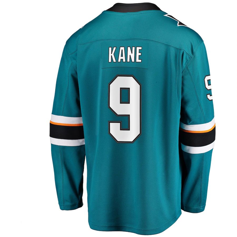 SJ.Sharks #9 Evander Kane Fanatics Branded Premier Breakaway Player Jersey Teal Stitched American Hockey Jerseys - Main View