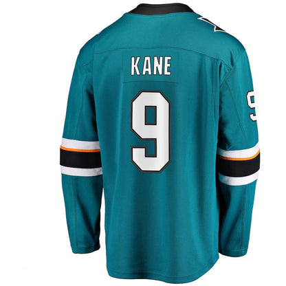 SJ.Sharks #9 Evander Kane Fanatics Branded Premier Breakaway Player Jersey Teal Stitched American Hockey Jerseys - Main View