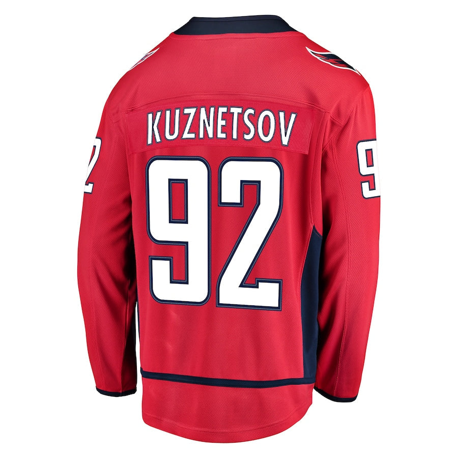 W.Capitals #92 Evgeny Kuznetsov Fanatics Branded Home Breakaway Player Jersey Red Stitched American Hockey Jerseys - Main View