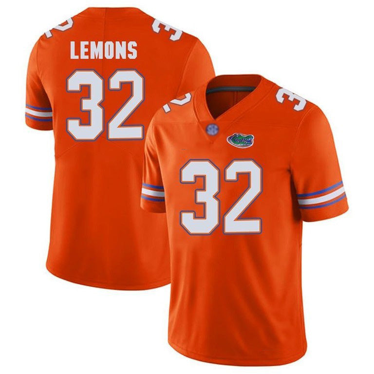 F.Gators #32 Adarius Lemons Football Orange Player Performance Stitched American College Jerseys - Main View