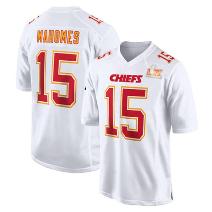 KC.Chiefs #15 Patrick Mahomes White Fashion Game Football Jerseys view 2