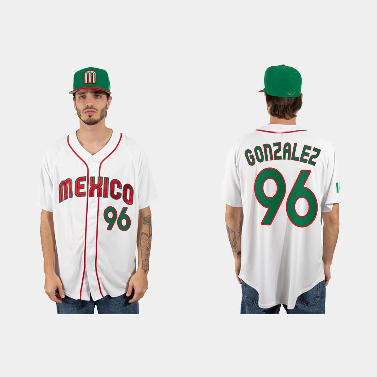 #96 FELIPE GONZALEZ MEXICO BASEBALL 2023 WORLD BASEBALL CLASSIC JERSEY ¨C WHITE Stitches Baseball Jerseys - Main View