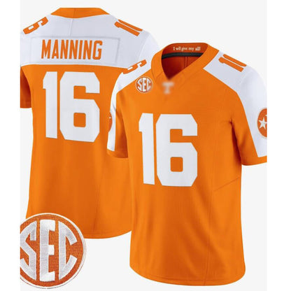T.Volunteers #16 Peyton Manning Yellow FUSE Stitched American College Jerseys - Main View