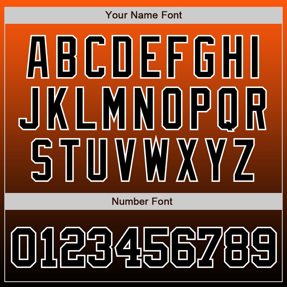 Custom Orange Black-White Authentic Fade Fashion Baseball Jersey view 4