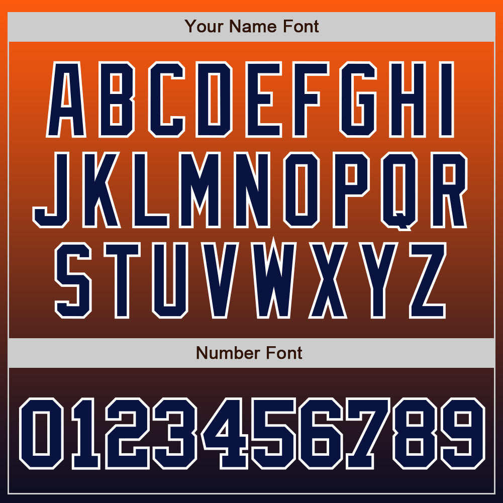 Custom Orange Navy-White Authentic Fade Fashion Baseball Jersey view 4