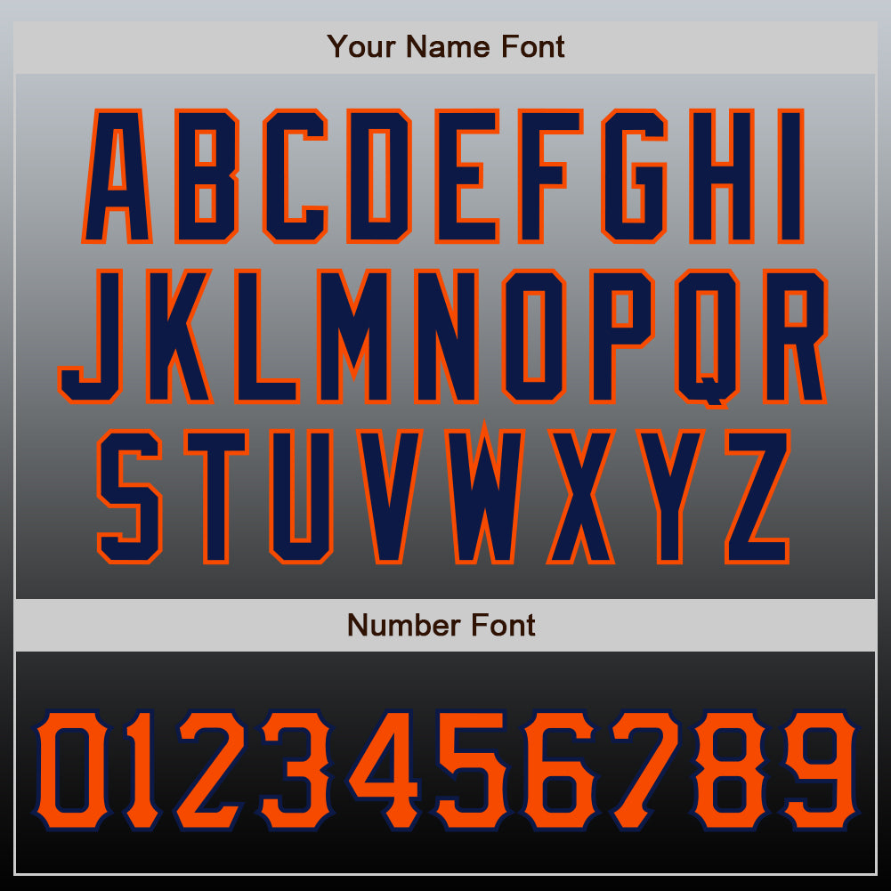 Custom Gray Orange-Navy Authentic Fade Fashion Baseball Jersey view 4