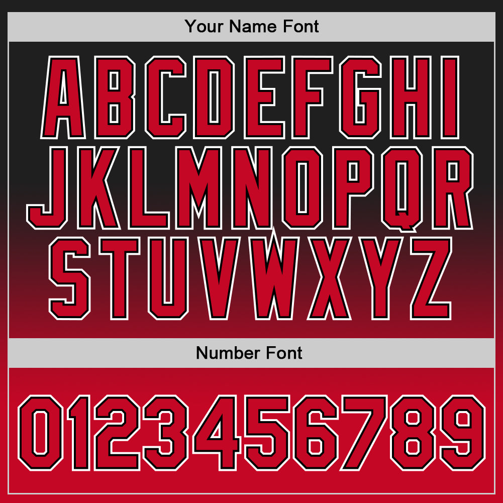Custom Black Red-White Authentic Fade Fashion Basketball Jersey view 3