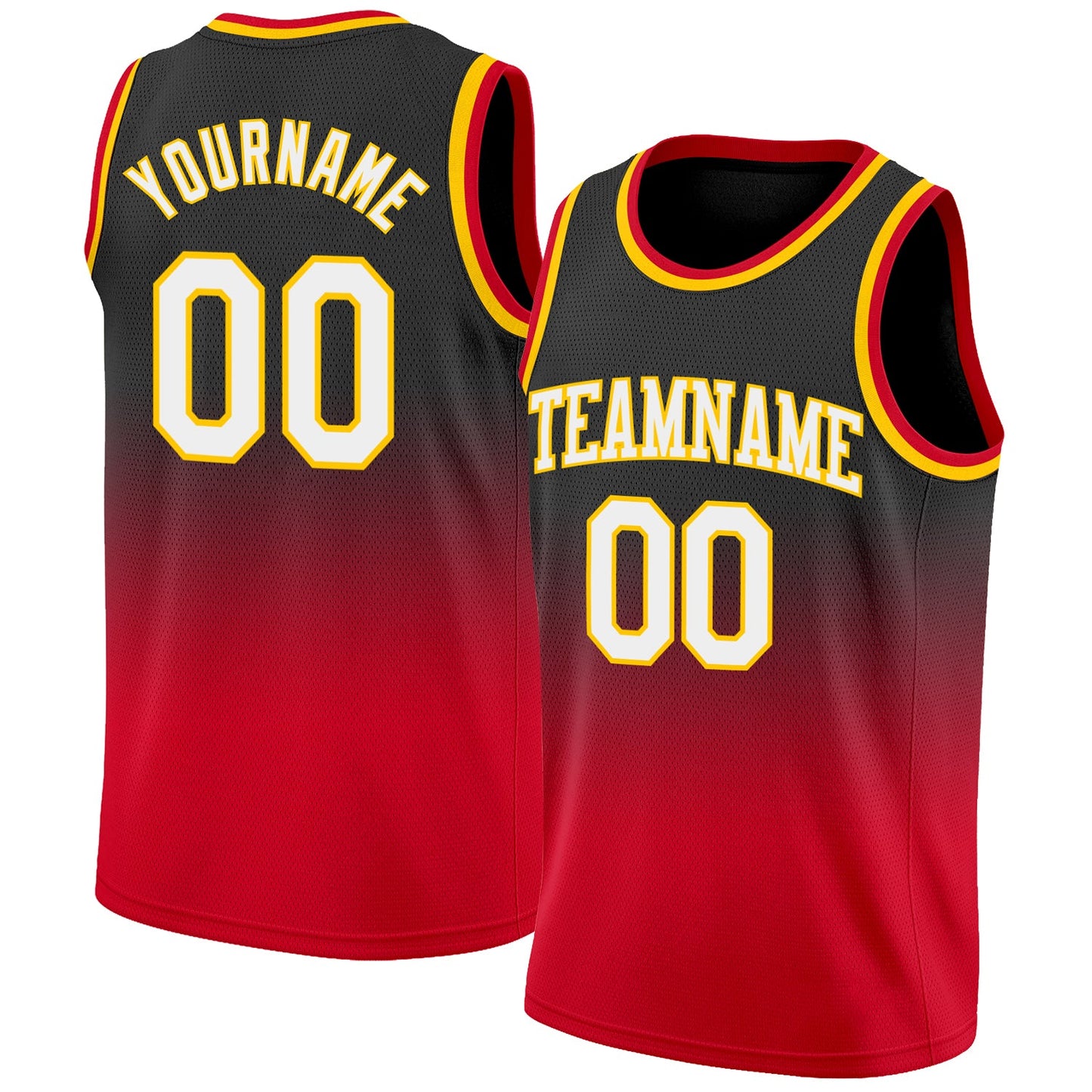 Custom Black White-Red Authentic Fade Fashion Basketball Jersey - Main View