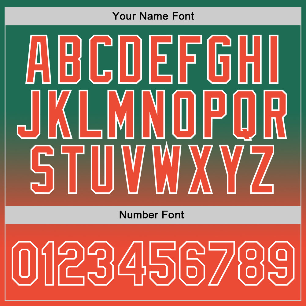 Custom Kelly Green Orange-White Authentic Fade Fashion Basketball Jersey view 3