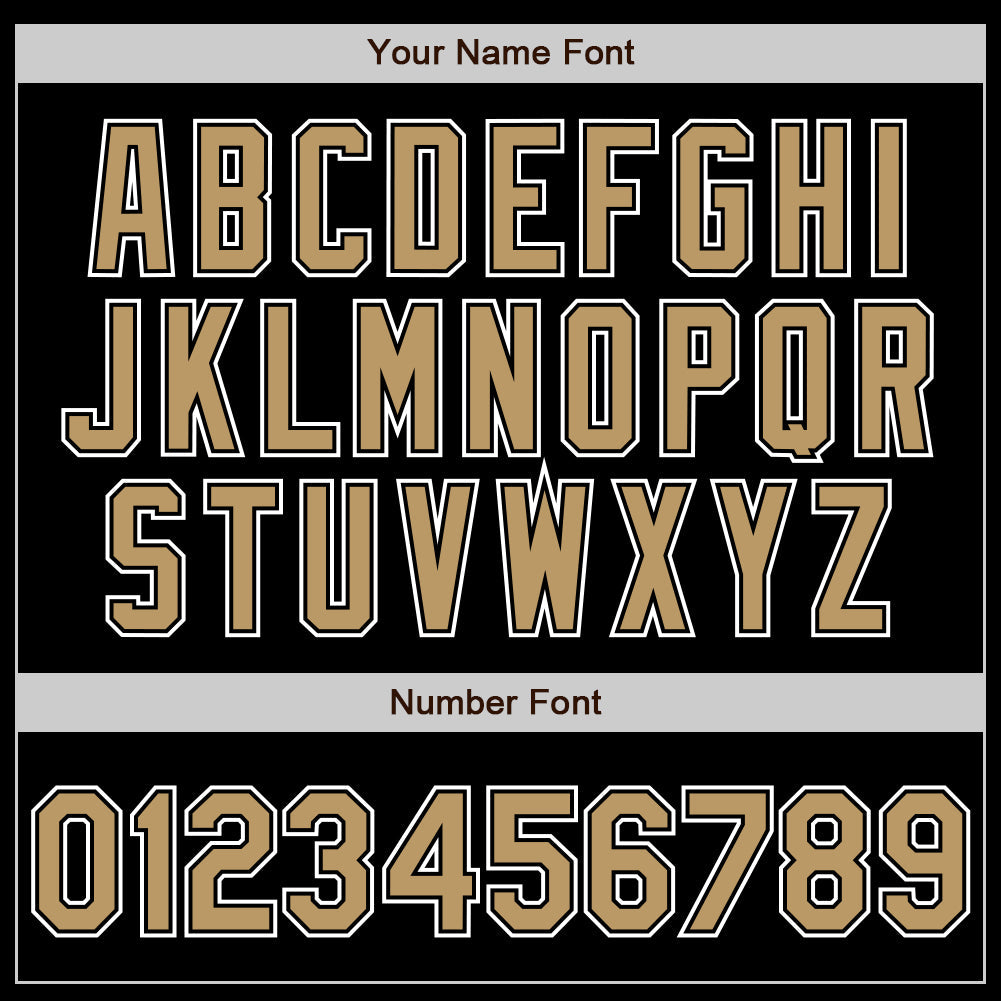 Custom Black Old Gold-White Authentic Gradient Fashion Baseball Jersey view 3
