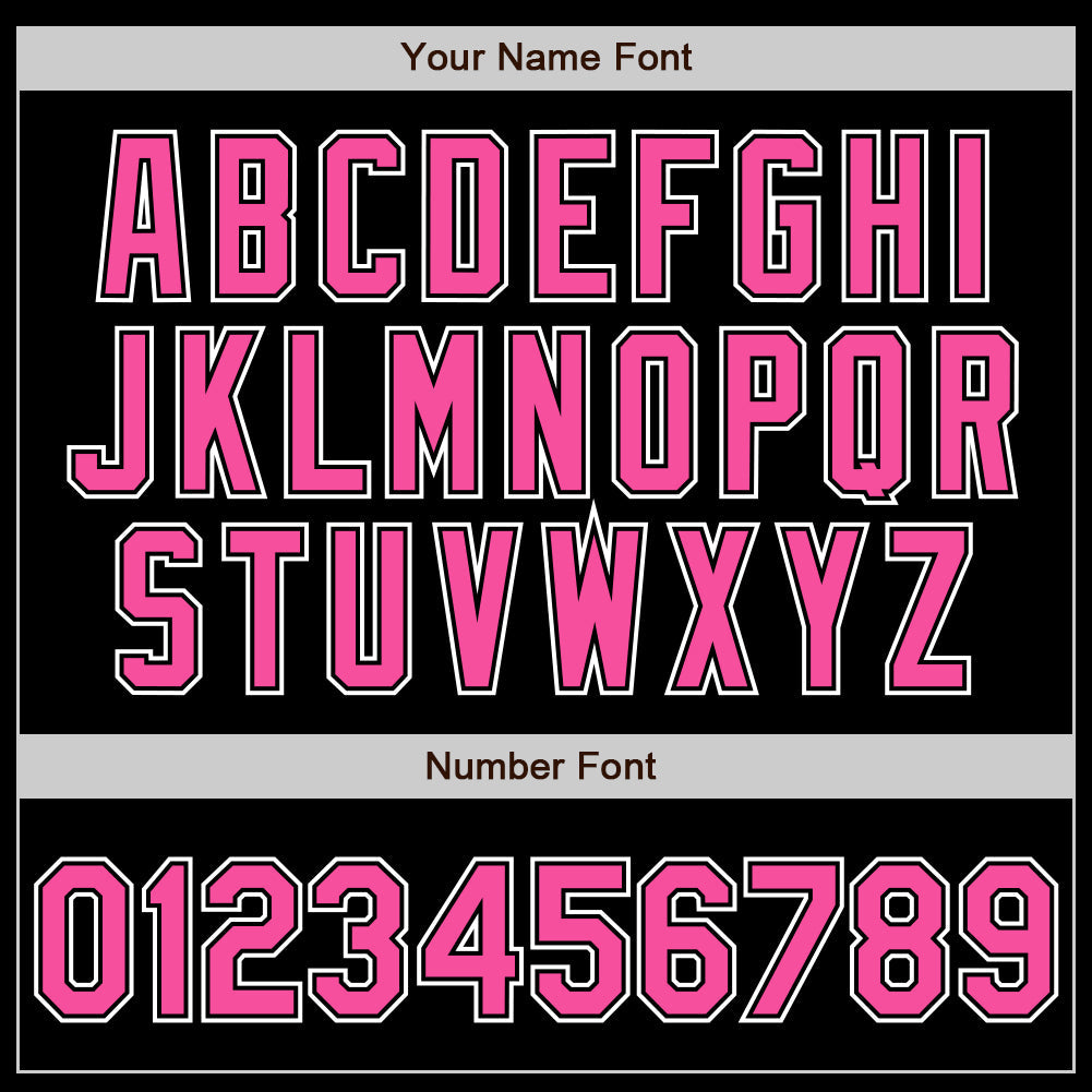 Custom Black Pink-White Authentic Gradient Fashion Baseball Jersey view 3