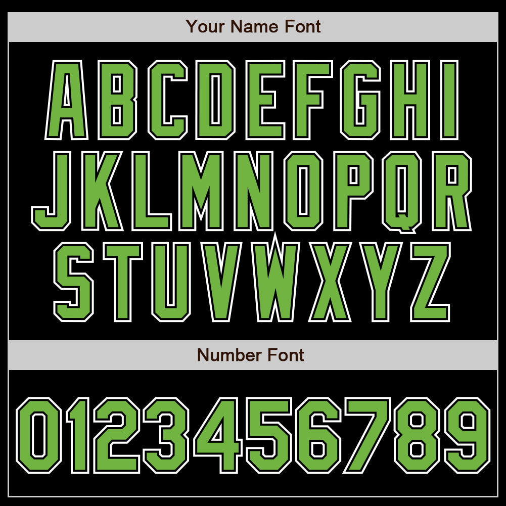 Custom Black Neon Green-White Authentic Gradient Fashion Baseball Jersey view 3