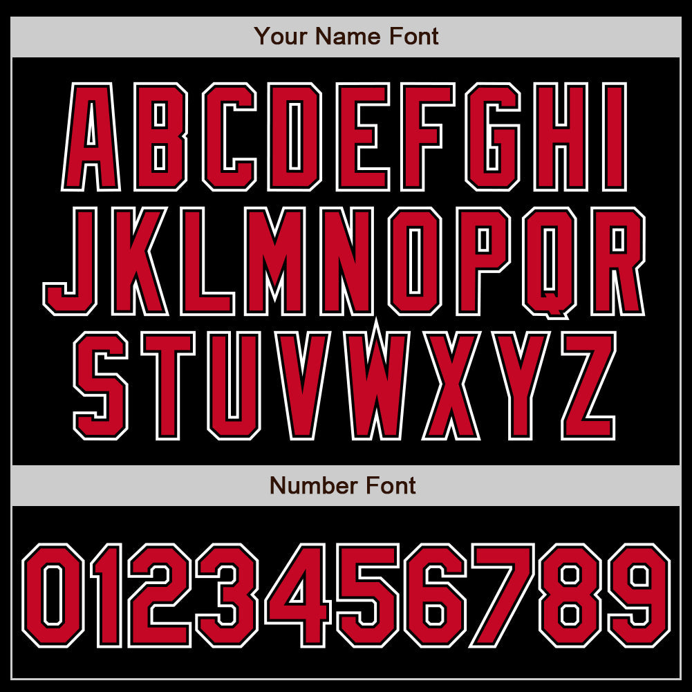 Custom Black Red-White Authentic Gradient Fashion Baseball Jersey view 3