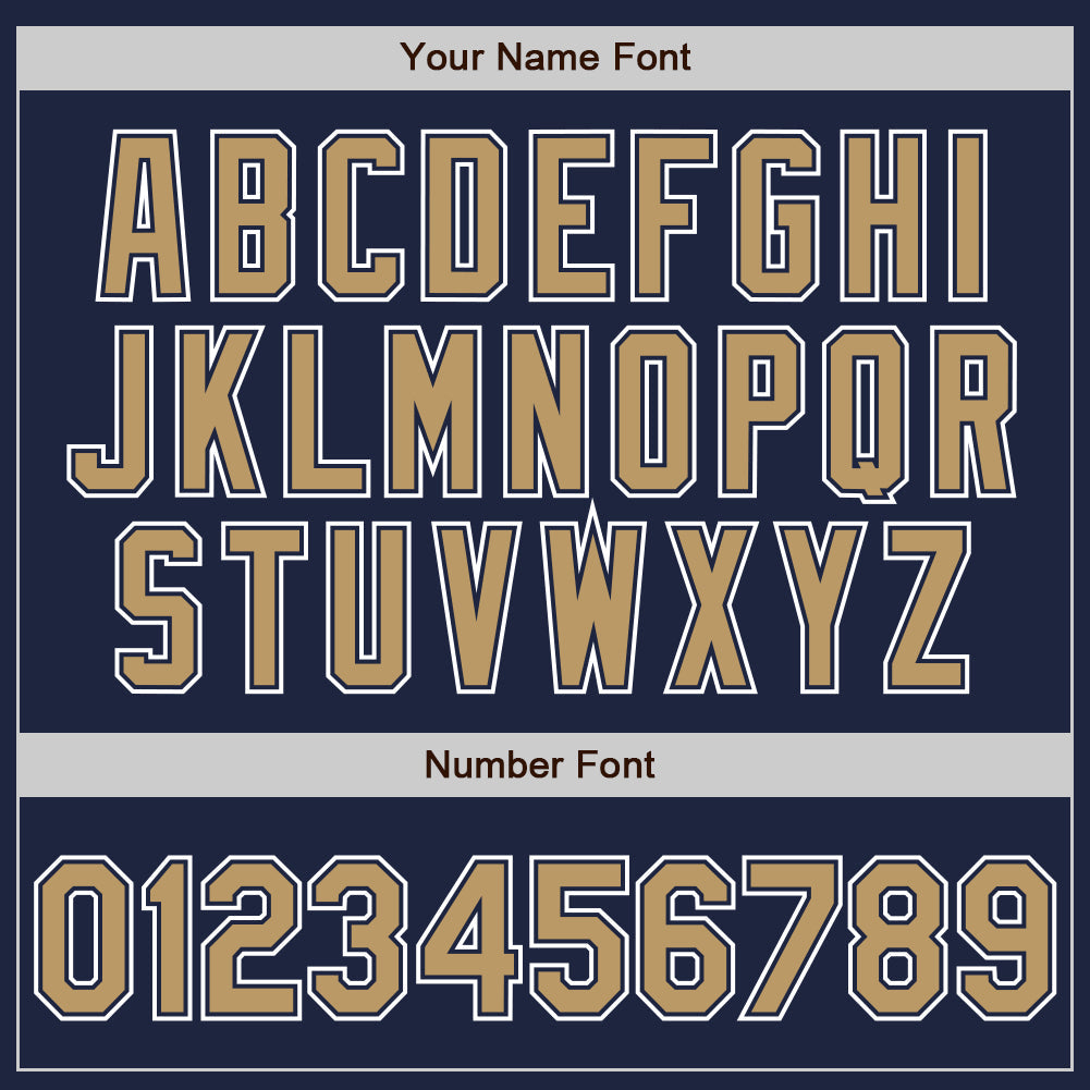 Custom Navy Old Gold-White Authentic Gradient Fashion Baseball Jersey view 3