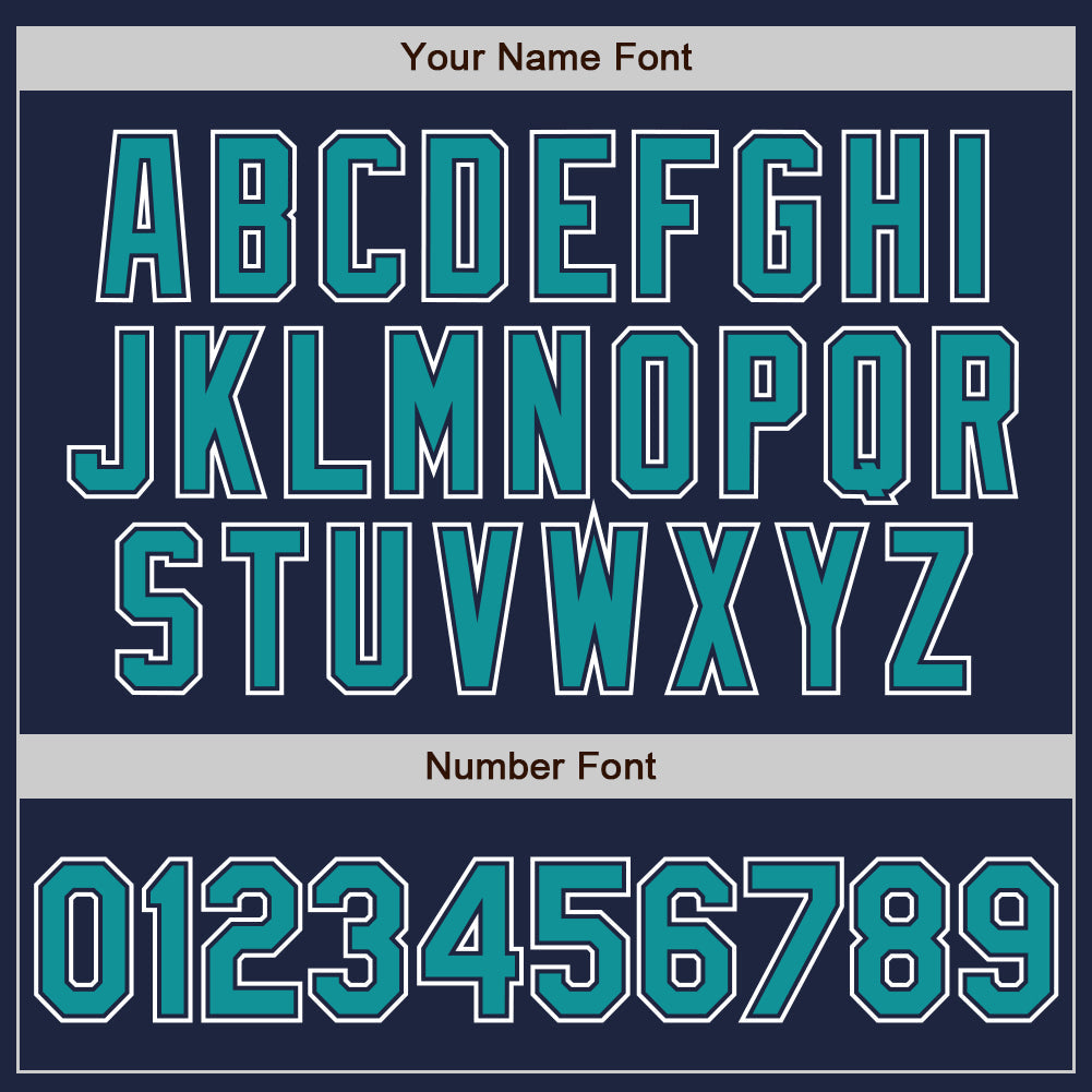 Custom Navy Teal-White Authentic Gradient Fashion Baseball Jersey view 3