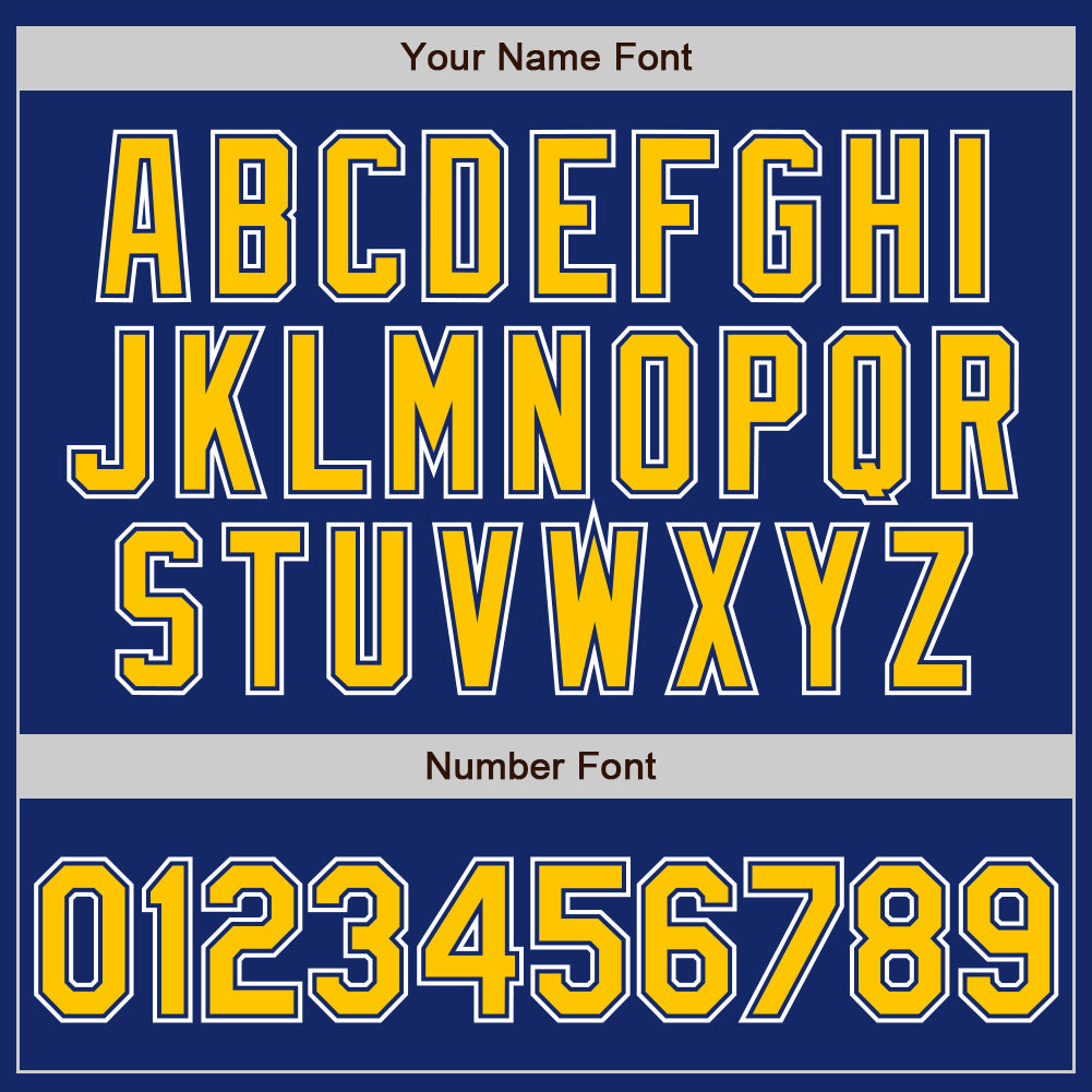 Custom Royal Yellow-White Authentic Gradient Fashion Baseball Jersey view 3